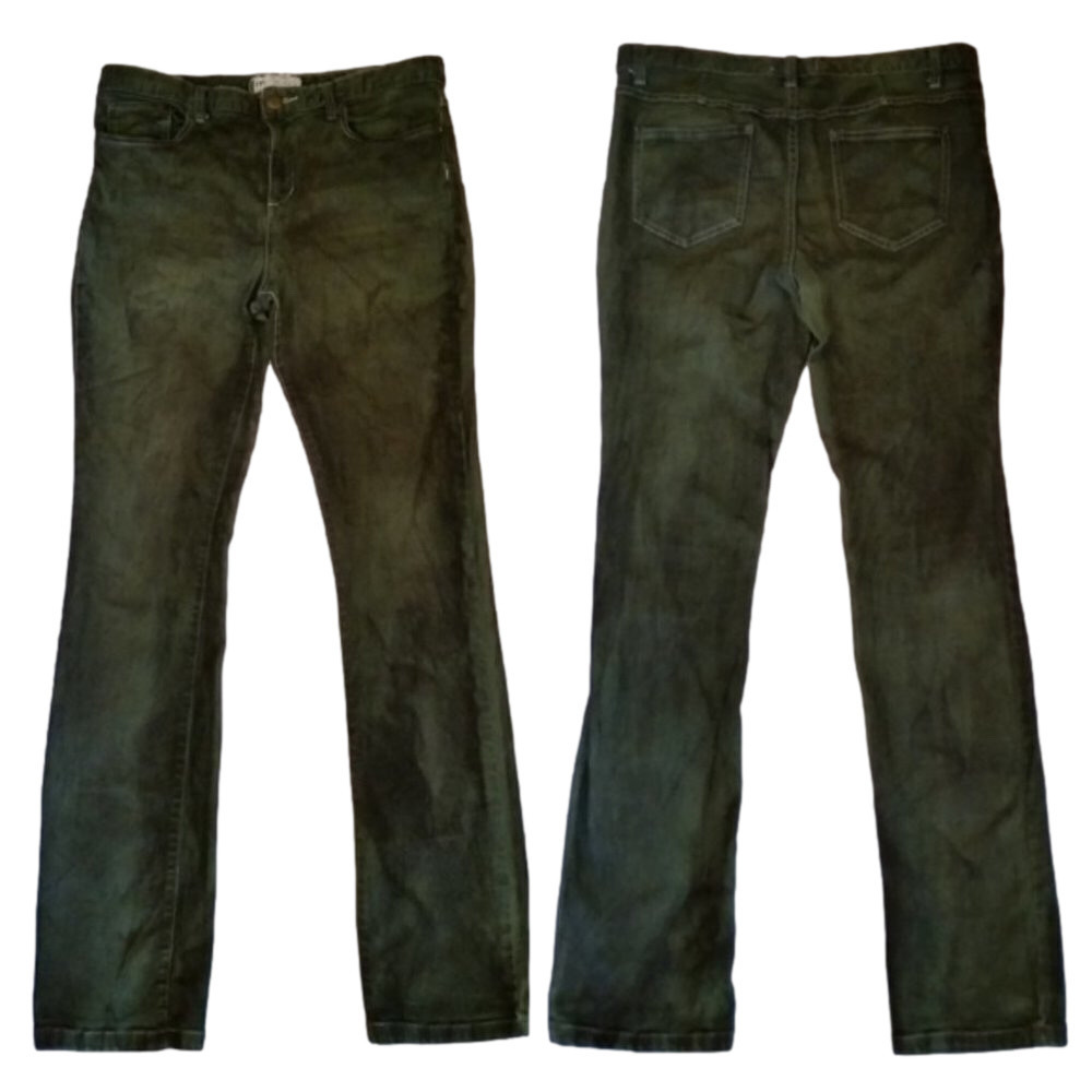 Free people dark mossy green tye dye jeans size 31 skinny